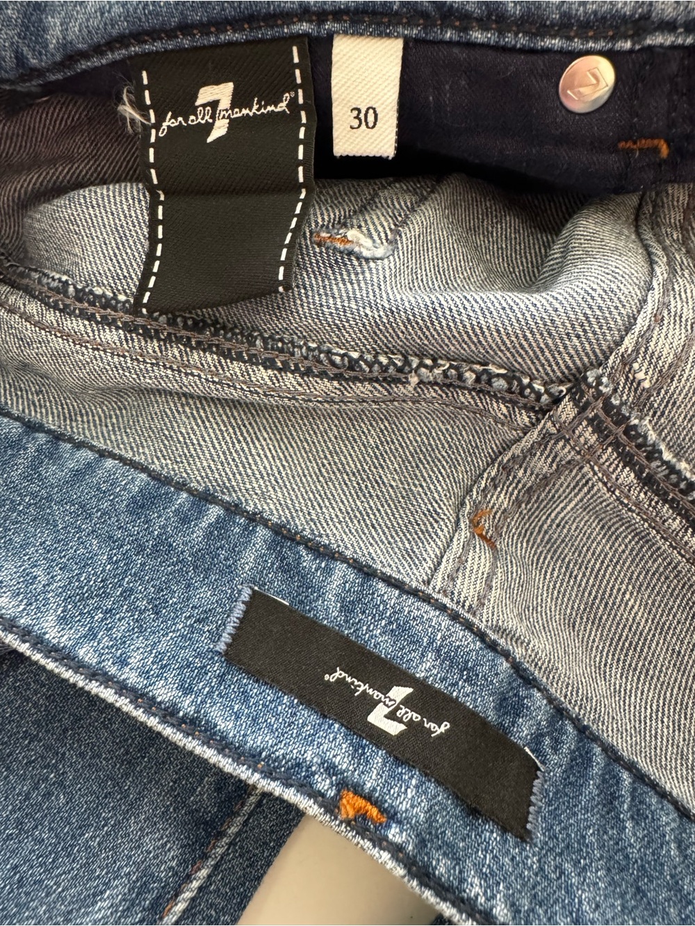 7 For All Mankind High Rise Wide Leg Trouser Jeans Medium Blue 30 - Picture 11 of 14